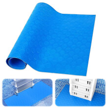 Swimming Pool Ladder Mat, Large Non-Slip Rubber Protective Mat, Blue Pool Ladder Mat for Liner and Stairs Protection