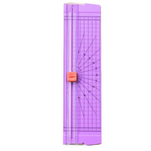 Paper Cutter Scrapbooking Tool, Mini A4 Paper Trimmer with Double-Sided Blade, Automatic Safety Feature, Portable Design (Purple)