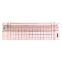 A4 Paper Cutter with Double Blades, Portable Paper Trimmer with Ruler for Office, School, DIY Projects in Pink