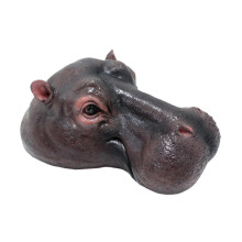Floating Hippo Head Pond Decoration - Realistic 18.5 cm Resin Garden Statue for Pool & Pond Outdoor Use