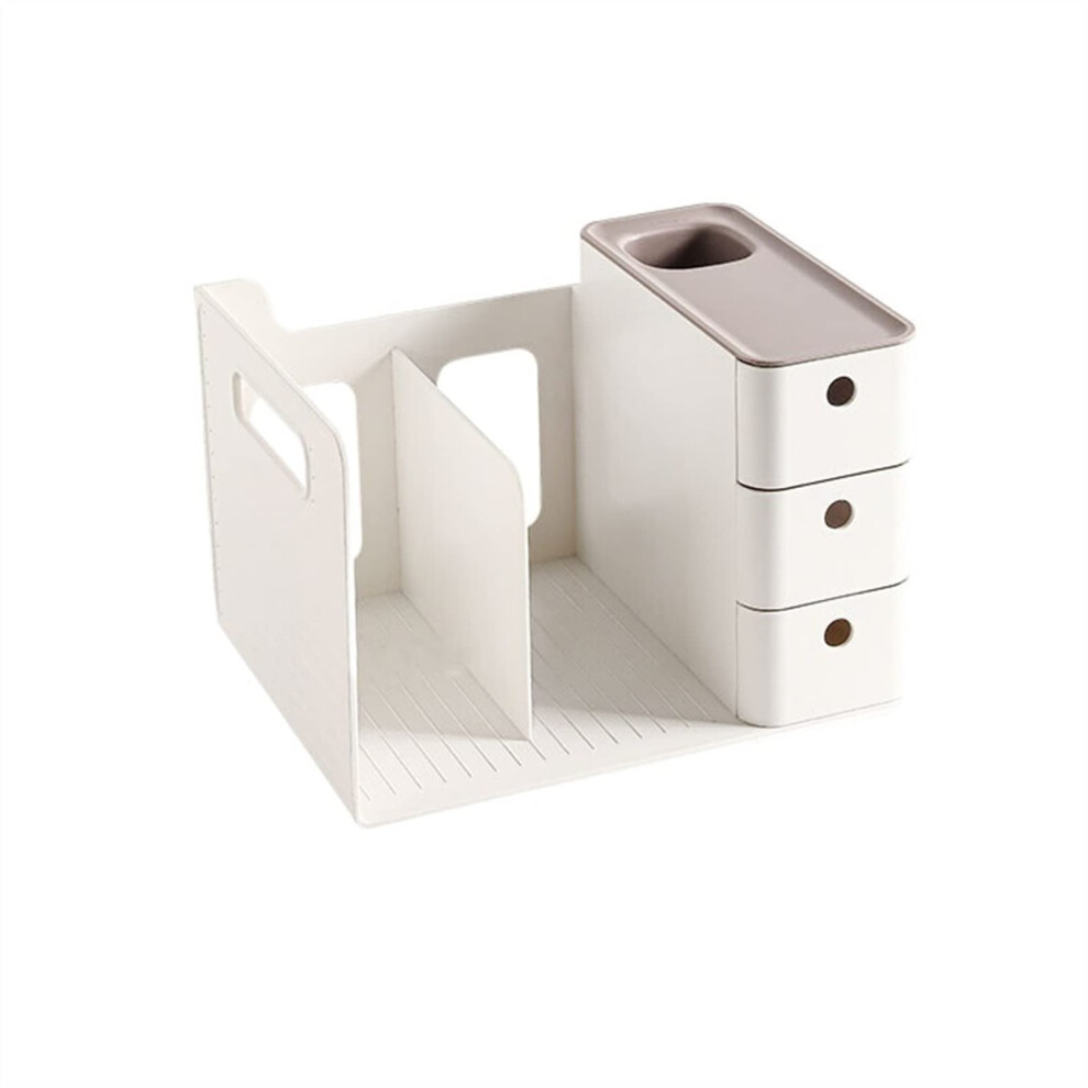 Dateihalter Zeitungsständer Desktop-Organizer 3-Fächer Aktenordner Büro-Aufbewahrung Schwarz Kunststoff-image-OPC-PJTSKHS-NEW