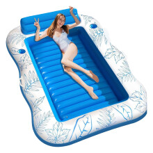 Pool Floats Inflatable Water Hammock with Built-In Cup Holder, Portable PVC Raft for Tanning and Beach Travel