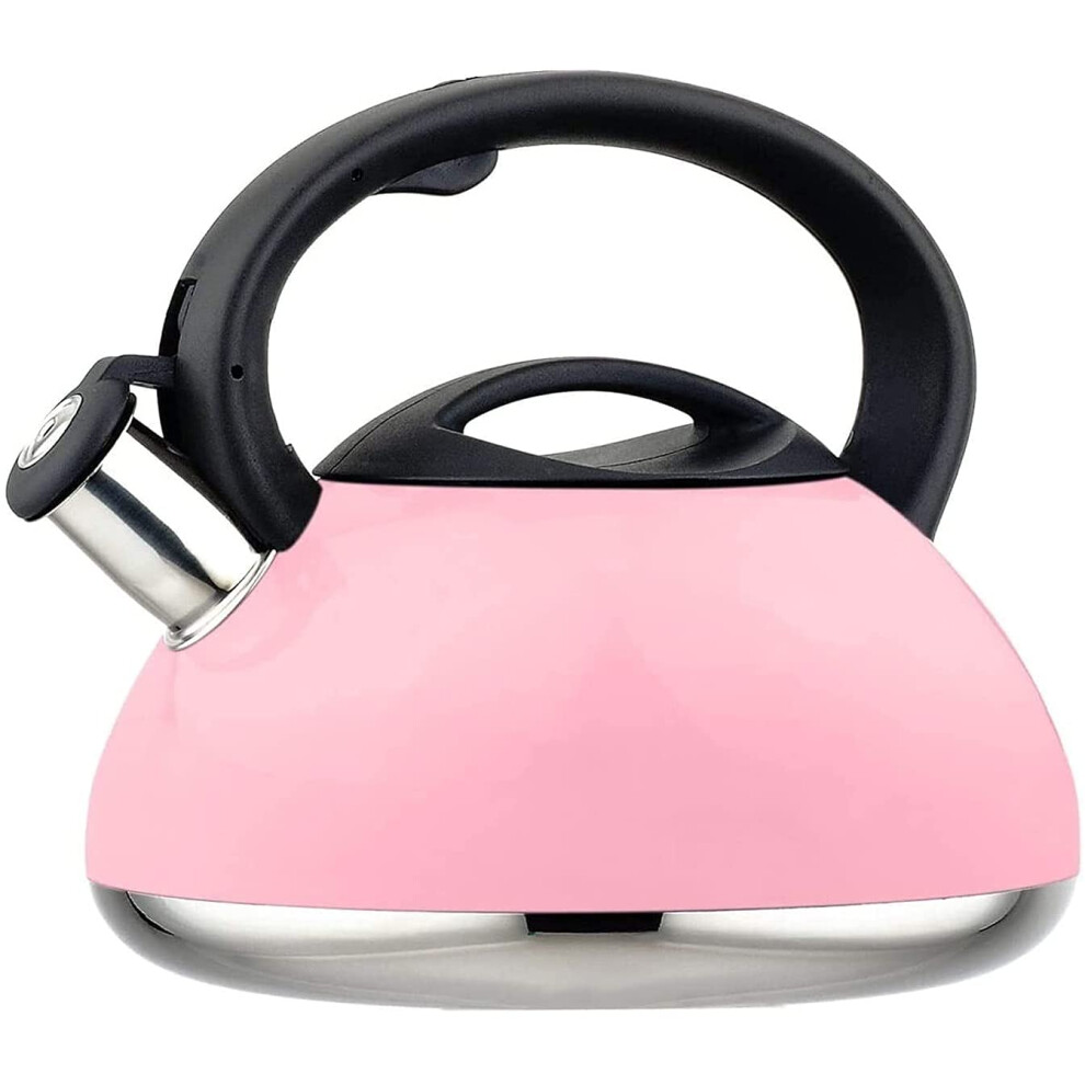Whistling Tea Kettle 3L Surgical Stainless Steel Camping Coffee Pot with Heat Resistant Handle in Pink-image-OPC-PJTSNSM-NEW