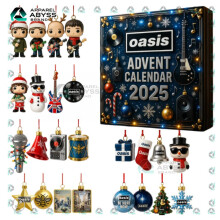 (Oasis British Rock Advent Festival Blind Box, 26*18*3cm) Oasis British rock advent holiday blind box Christmas tree decoration acrylic pendant