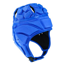Rugby Helmet Soft Padding Head Guard for Football Training Protective Gear Blue Size Adjustable Durable Material