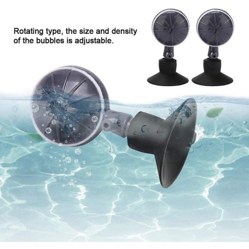 2 Pcs Rotating Air Stone Disc with Suction Cups, Adjustable Bubble Diffuser for Aquarium Oxygenation 2