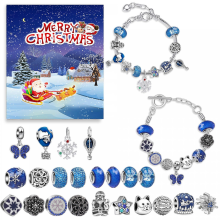Christmas Countdown Calendar Gift Box, 24 Creative Surprise Blind Box DIY Children's Bracelet Set M-09