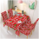 5-Piece Christmas Table Set with Chairs, Tea Table, Tablecloth, Covers, Printed Dinner Flag, Dust-Proof 4