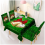 5-Piece Christmas Table Set with Chairs, Tea Table, Tablecloth, Covers, Printed Dinner Flag, Dust-Proof 2
