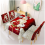 5-Piece Christmas Table Set with Chairs, Tea Table, Tablecloth, Covers, Printed Dinner Flag, Dust-Proof 1
