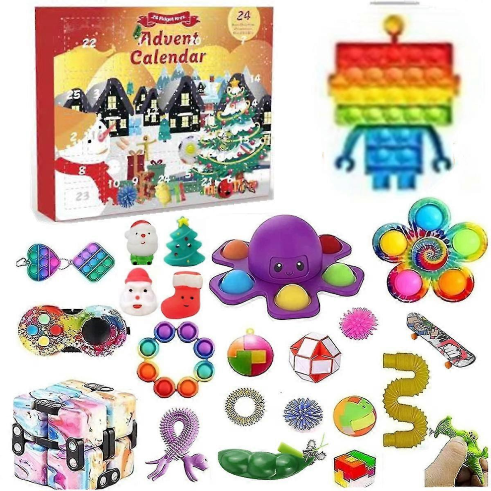 Hot! 24-Day Christmas Advent Calendar Anti-Stress Toy Kit, Fidget Toy Box, Kids Gift Countdown Days Robot Box-image-OPC-PJTTCMY-NEW