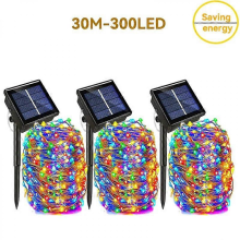 2025 Solar String Light Outdoor 300LED 32M Waterproof 8 Modes Fairy Lamps Wedding Christmas Garden Garland White