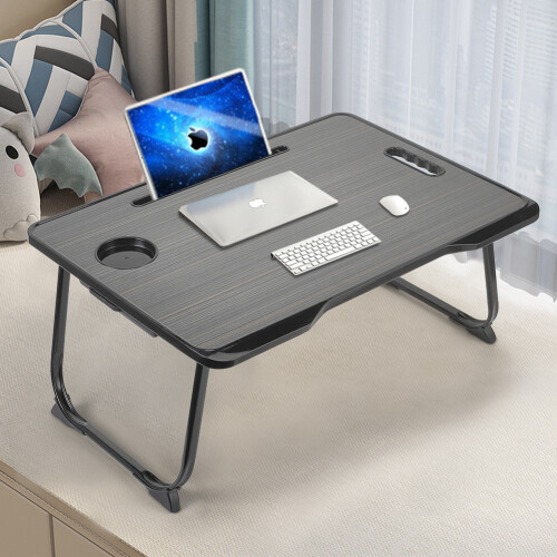 Living And Home (Black (With Drawer)) Laptop Table Portable Folding Computer Notebook Desk Office Stand