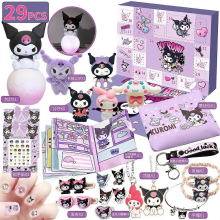 Christmas Advent Calendar Sanrio Kuromi KT Blind Box Poke Hole Toy Set DIY Party Gift Music Kuromimi