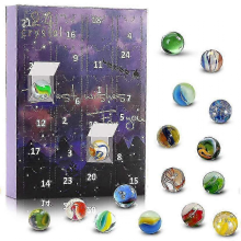 24-Day Christmas Advent Calendar with 24 Marbles for Boys, Girls, Kids, Toddlers, Christmas Party Favors