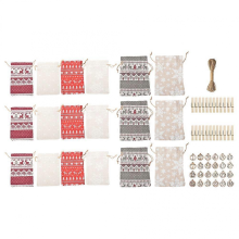 Christmas Party Drawstring Candy Bags 7.1x5.1x0.2in Fabric Goodie Bags 18x13x0.5cm Assorted Colors 1 Set