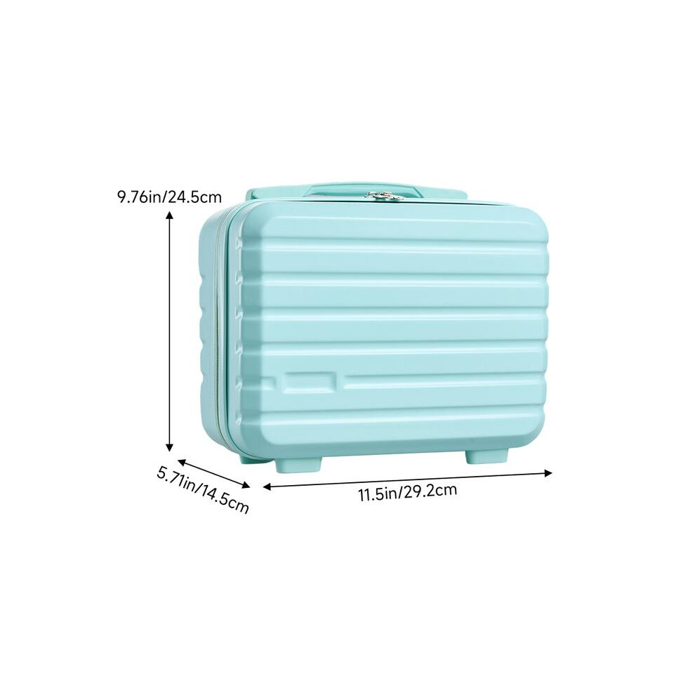 Light/Blue ( Blue) Lushhub 14-Inch Portable Handheld Hard Shell Travel Makeup Case
