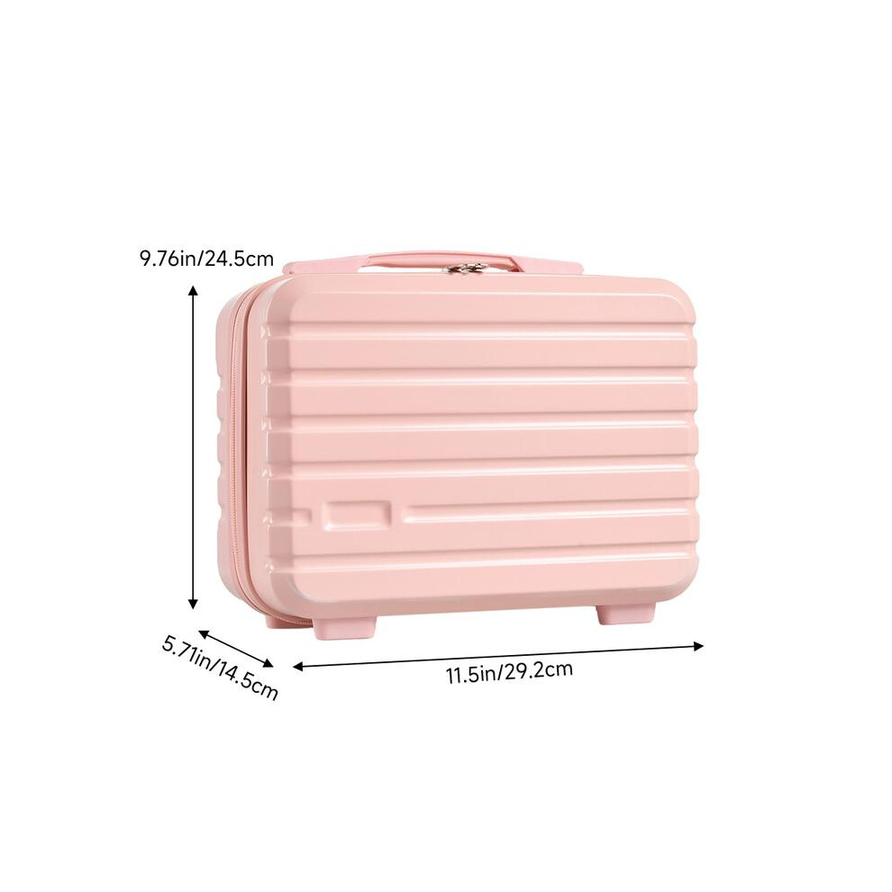 Light/Pink ( Pink) Lushhub 14-Inch Portable Handheld Hard Shell Travel Makeup Case