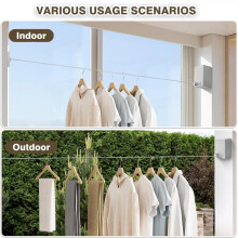 (Square/Gray, 1 count) Stainless Steel Retractable Clothesline, 1 Count Household Invisible Clothesline, Storage, Sun-dry, Balcony Drying Drying Rack, Adjustable