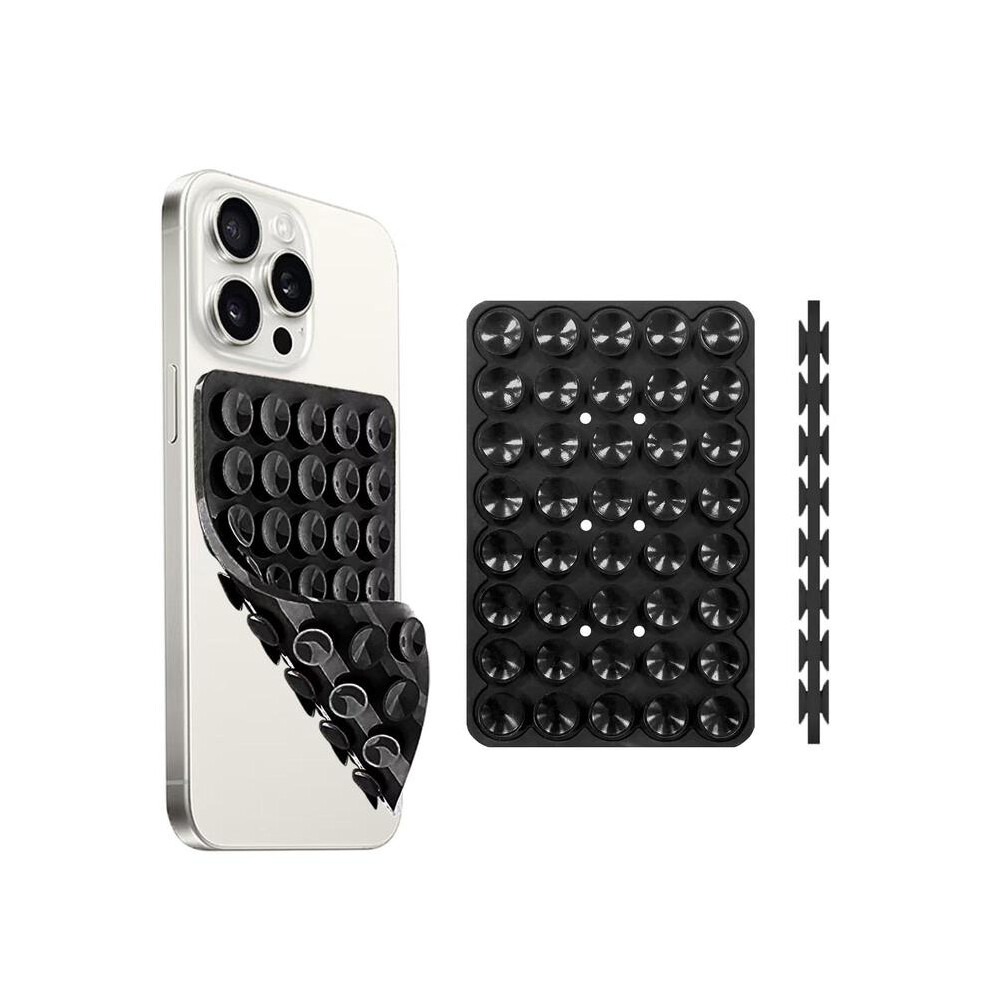 (, 1 Count) Silicone Suction Cup Phone Case Mount, 1 Count Double Sided Phone Holder Mount, Hands-Free Strong Grip Holder For Selfies And Videos, Black 3324542921379