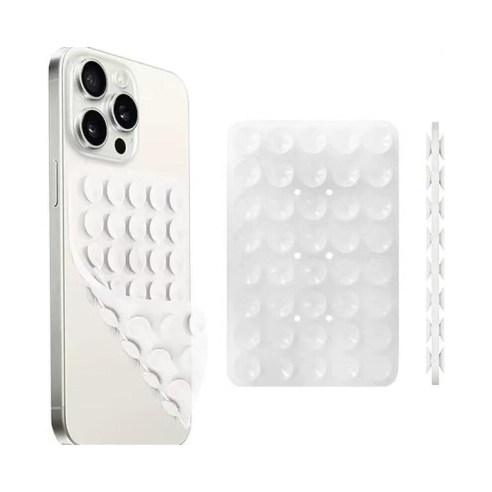 (Clear, 1 Count) Silicone Suction Cup Phone Case Mount, 1 Count Double Sided Phone Holder Mount, Hands-Free Strong Grip Holder For Selfies And Videos, 3324542921393