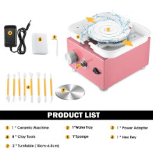 Pottery Wheel, Pottery Wheel Electric 2000 Rpm, Speed Adjustable, Pink