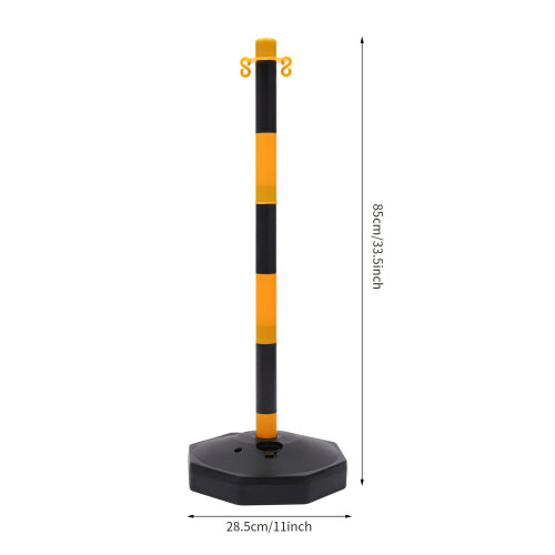 6PCS Traffic Cones Adjustable Delineator Post W/ Fillable Base 1