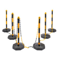 6PCS Traffic Cones Adjustable Delineator Post W/ Fillable Base