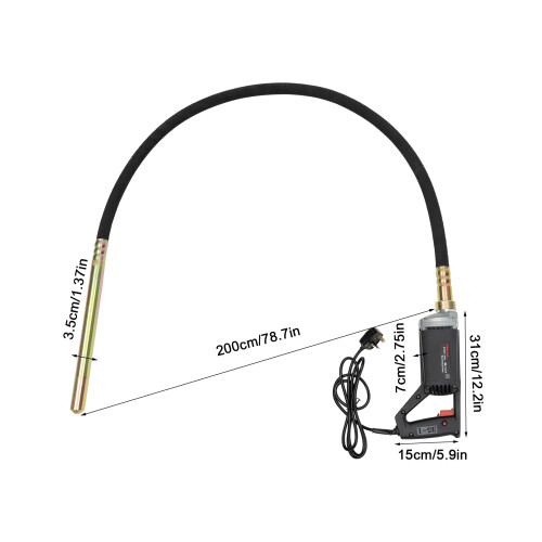 Handheld Concrete Vibrating Tool,1500W Electric Concrete Vibrator 1
