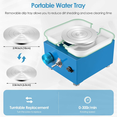 Pottery Wheel, Pottery Wheel Electric 2000 Rpm, Speed Adjustable, Blue 1
