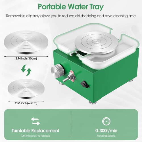 Pottery Wheel, Pottery Wheel Electric 2000 Rpm, Speed Adjustable, Green