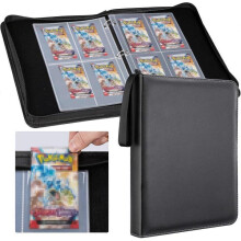 Booster Pack Binder, Holds 48 Booster Packs, 4-Pocket Booster Pack Holder with 12 Sleeves, Display Protector