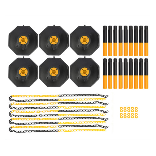6PCS Traffic Cones Adjustable Delineator Post W/ Fillable Base 2
