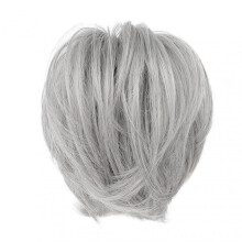 (Grey) Grab Clip Type Fluffy Short Ponytail Wig Stylish Simple Hair Extensions Wig for Role Playing