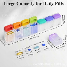 (B)Weekly Pill Organizer Magnetic Case, 7-Day Travel Pill Case, Vitamin Medication Management for Travel & Daily Pill Storage