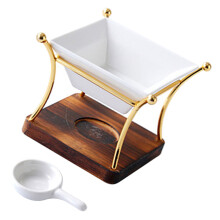 1Set Teelichtwärmer Keramik Holz Aromadiffuser Duftöl Komplettset