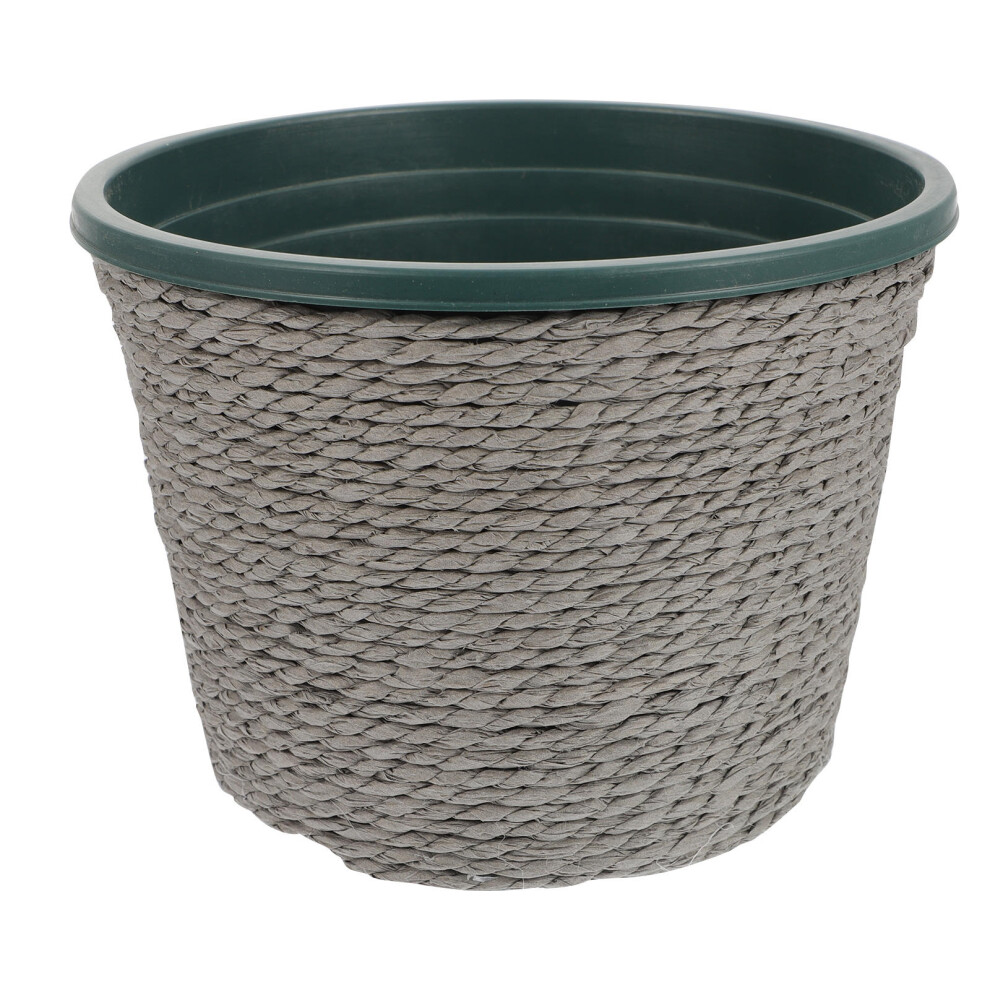 Cotton Rope Woven Planter Box With Drain Holes - 5x14cm Grey-image-OPC-PJTWDQH-NEW