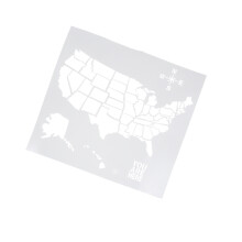 1Pc Diy American Map Pentagram Stencil For Wall Wood Fabric 30X30Cm