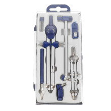 Metal Compass Tool Blue 7pcs 6.7x2.1x0.4in