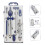 Metal Compass Tool Blue 7pcs 6.7x2.1x0.4in 4