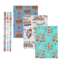 Naughty Elf Kids Christmas Gift Wrapping Paper 3 x 4M Rolls Novelty Humor Wrap