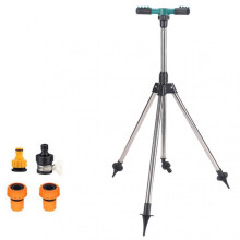 3-Arm Rotating Sprinkler with Adjustables Tripod Portable Novelty Water Spraying Tool for Watering