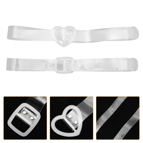 2Stk Transparenter Taillengürtel Damen Strap Accessoire Weiß 1