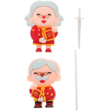 Birthday Cake Decorations Red Resin 2pcs 2.95x1.97x0.39in