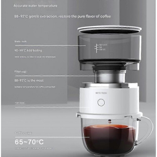 Portable Drip Coffee Maker Coffee Brewer Mini Drip Coffee Maker Coffee Machine Double Filter 2