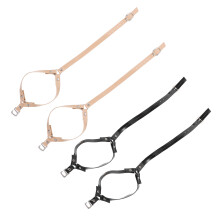2Pairs Women PU High Heel Straps Anti-Skid Adjustable Metal Buckle