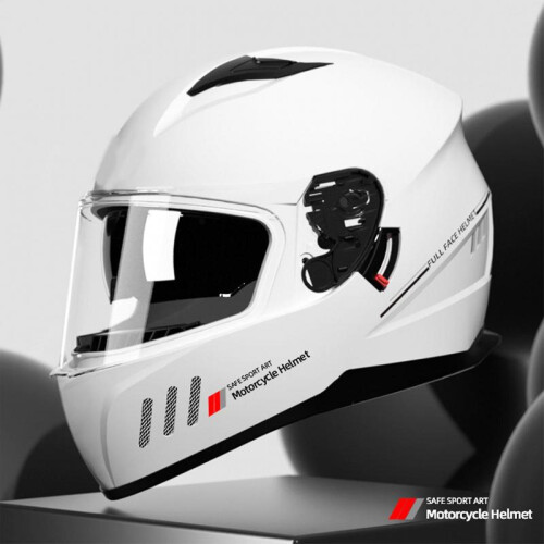 (White)Full Half Helmets High Quality Maximum Road Safety Helmets suitable for Motorcycle 2