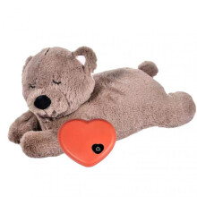 (Silly Bear)Puppy Toy with Heartbeated Dog Calming Behavioral Training Toy Sleeping Animal Plush Buddys for Separation Anxiety Relief