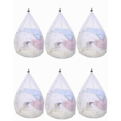6 Pieces Laundry Bags for Washing Machine with Drawstring Stop, Reusable, Large 1