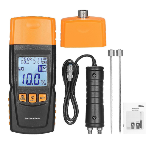 3-in-1 Digital Wood Moisture Meter Firewood Water Content Analyzer Moisture Tester with Extra Long P 1